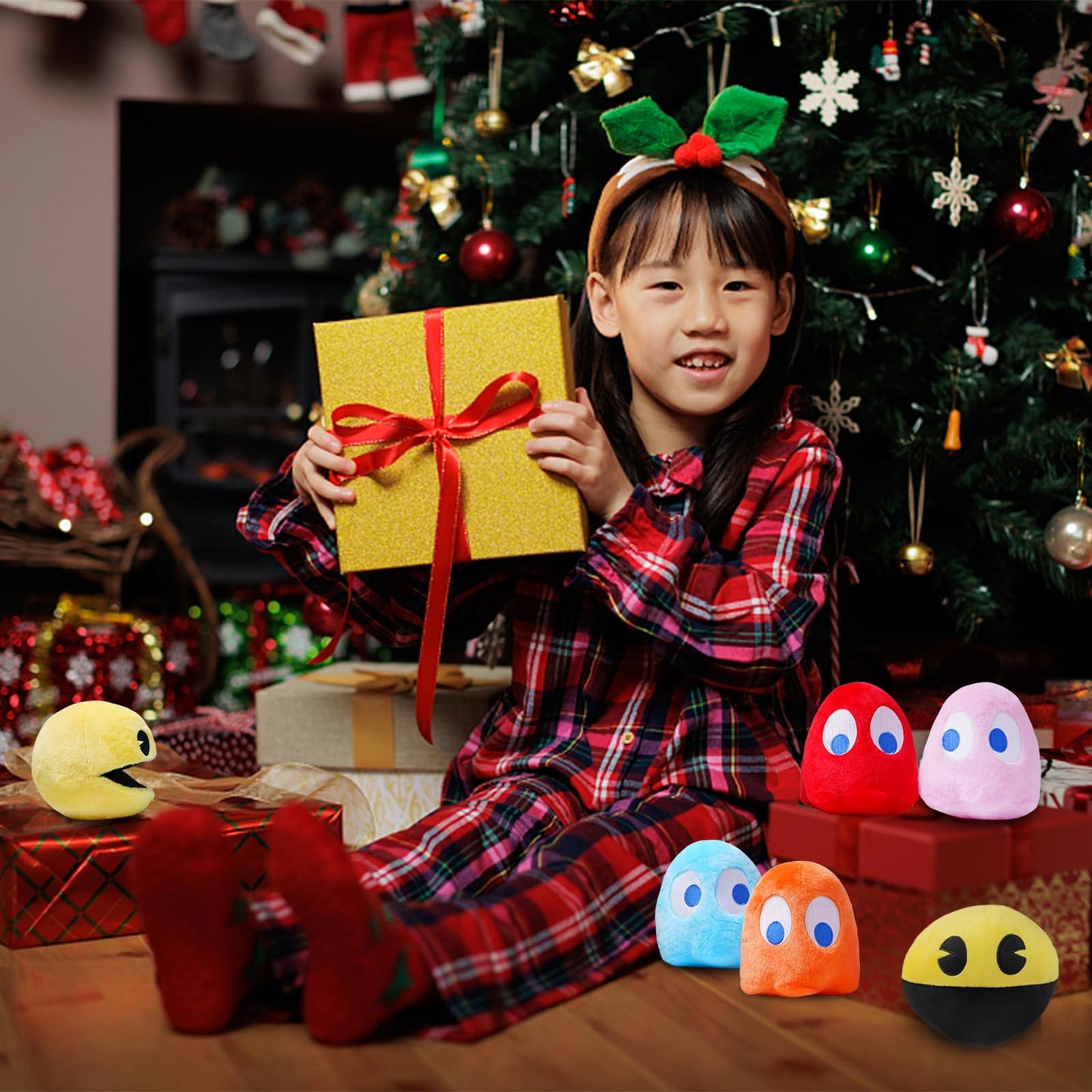 Pingong Pacn Game Man Plush Toy Set of 8, 6-inch Ghost Stuffed Animals, Perfect for Parties and Gifts, Kids' Favorites