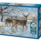 Cobble Hill 500 Piece Puzzle - Winter Deer - Sample Poster Included