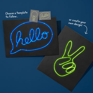 Kiwico Light-Up Wire Art Kit - Diy Electroluminescent Signs, Fun Educational Science Craft For Kids | Includes El Wires, Battery