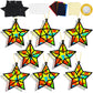 QOUBAI 32 Sets Christmas Stars Suncatchers Craft Back to School DIY Stained Glass Window Patriotic 4th of July Paper Craft Home 