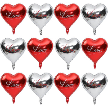 12 Pcs Red Heart Shaped Balloons 18 Inch I Love You Valentines Day Decorations Balloons For Valentines Day Bridal Shower Wedding