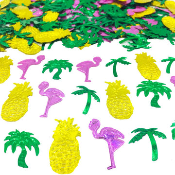 Summer Confetti Palm Tree Coconut Tree Flamingo Pineapple fruit Sequins Party Table decoration for Tropical Luau Hawaiian Jungle