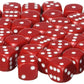 Chessex Dice d6 Sets: Opaque Red with White 12mm Six Sided Die (36) Block of Dice
