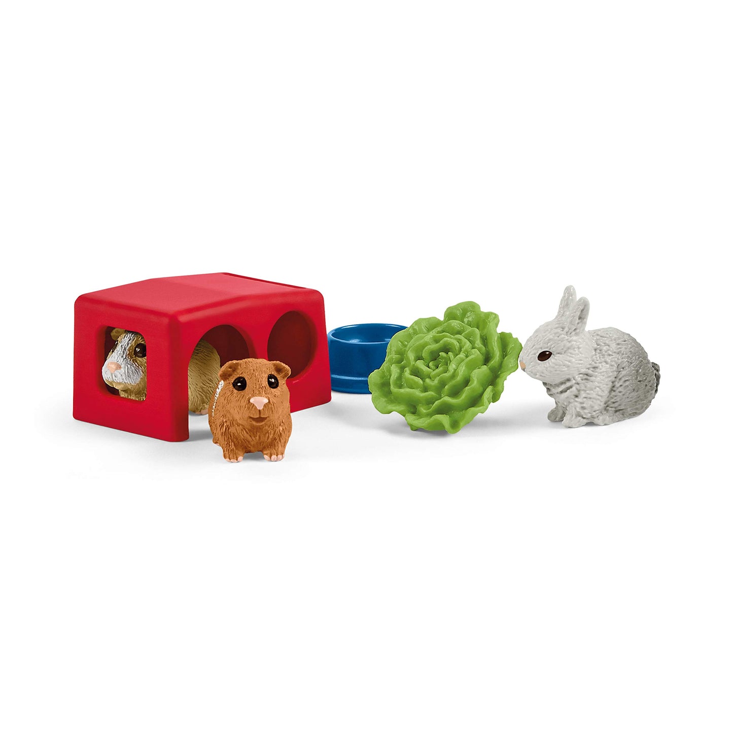 Schleich Farm World 14-piece Rabbit and Guinea Pig Hutch Toy Set with Animal Figures for Kids Ages 3-8, 5.7 x 19 x 11.5 cm