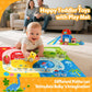 Toddler Toys for 1 2 Year Old Boy Gifts - Educational Dinosaur Slide Set with 4 Color/Number Push Cars and Playmat, Montessori L