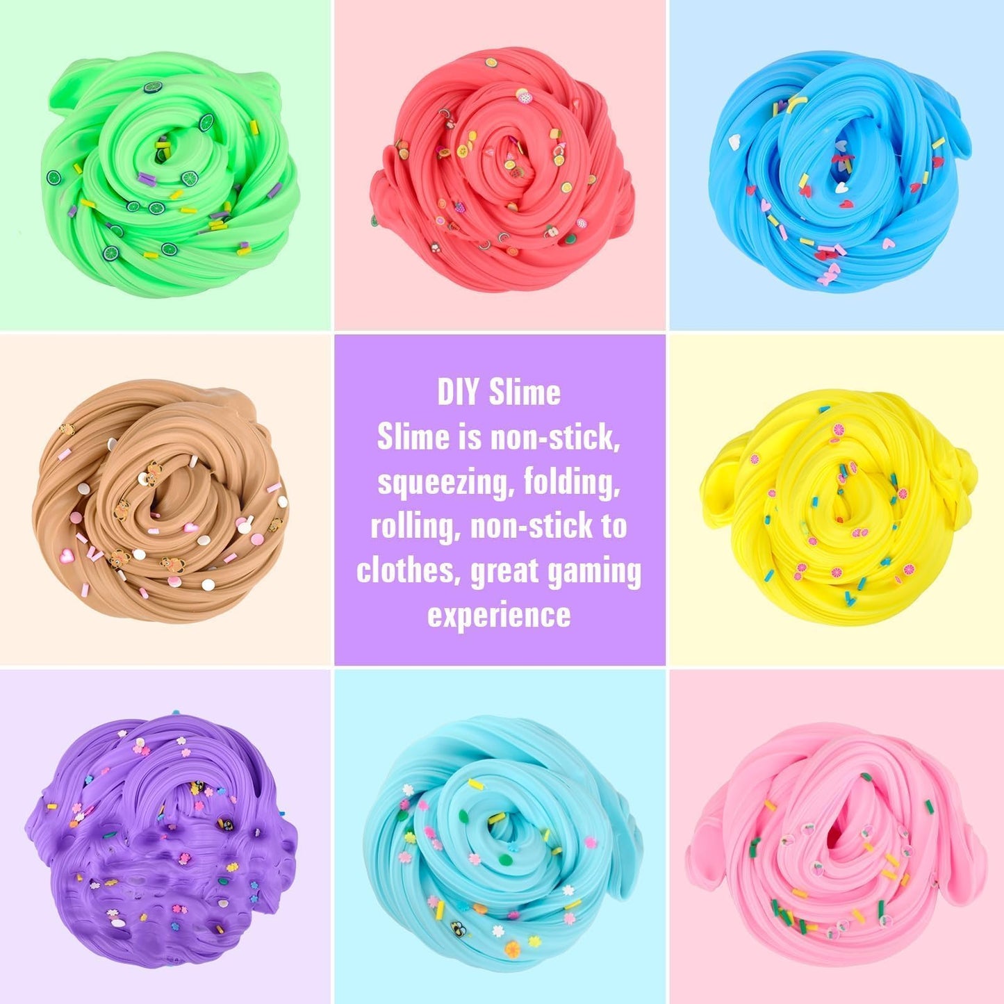 8Pcs Peachybaby Butter Slime Kit Party Favors For Kids, Christmas Slime Stress Relief Extrusion Toy For Girls Boys, Birthday Cla