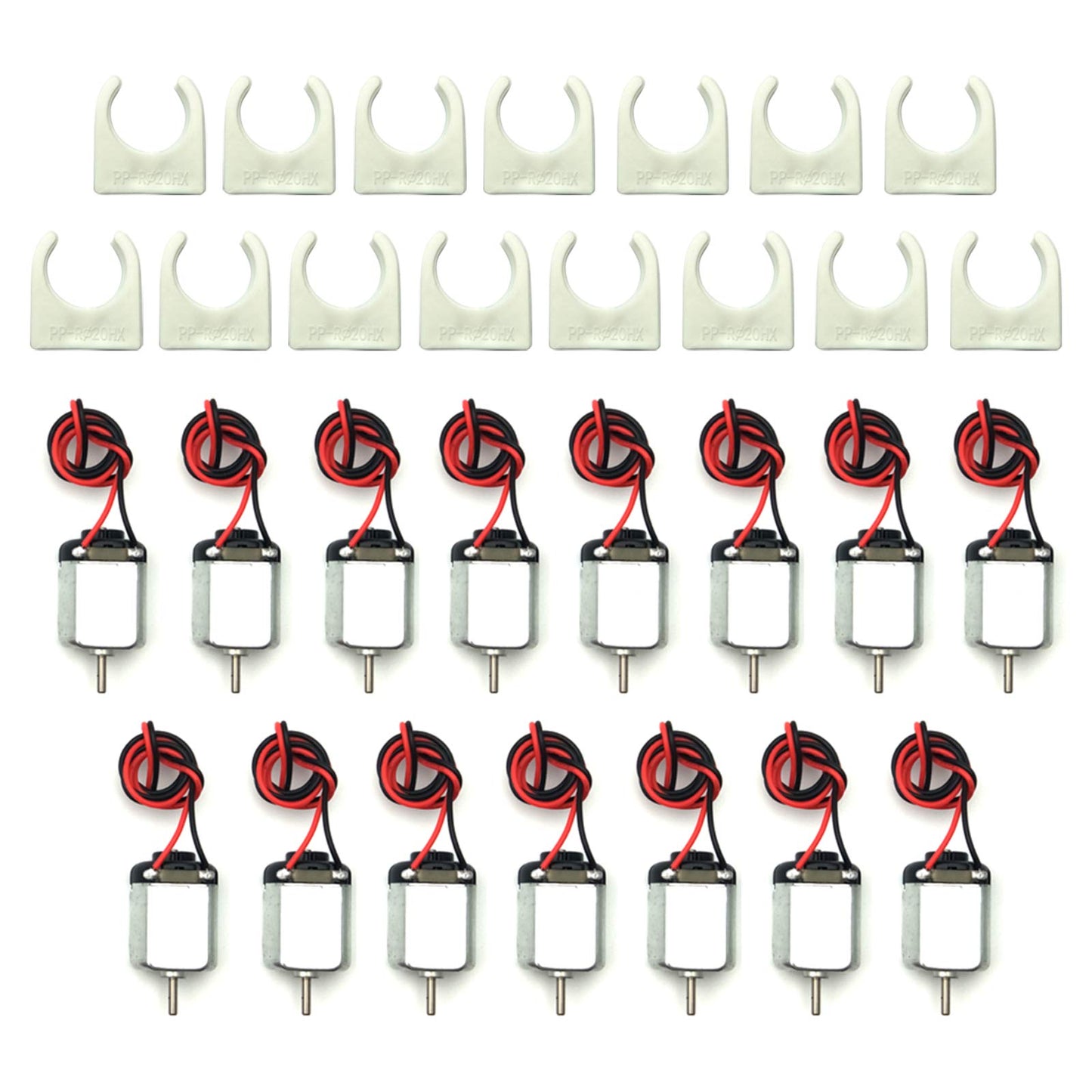 Eudax 15 Pcs Rectangular Dc Motor Mini Electric Motor 1.5-3V 24000Rpm With 9.8' Lead Wires With Motor Mounting Bracket Holder For Diy Toys