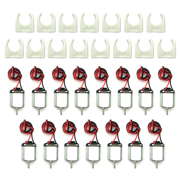 Eudax 15 Pcs Rectangular Dc Motor Mini Electric Motor 1.5-3V 24000Rpm With 9.8' Lead Wires With Motor Mounting Bracket Holder For Diy Toys