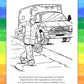 Zoco - Learn About 911 - Coloring & Activity Books (25 Bulk Pack, Without Crayons) - Emt, Ems Dispatcher, Police, Sheriff, Fire
