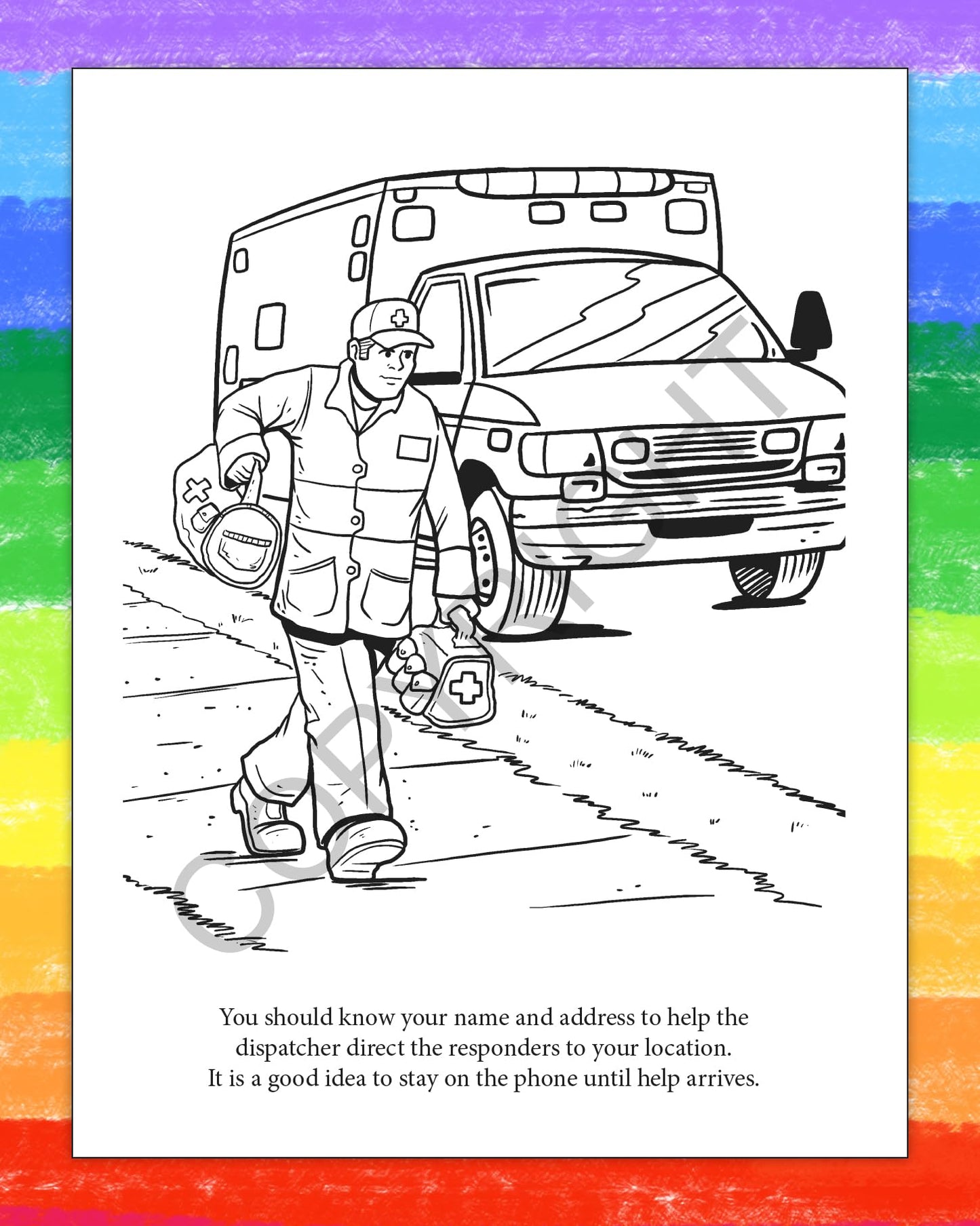 Zoco - Learn About 911 - Coloring & Activity Books (25 Bulk Pack, Without Crayons) - Emt, Ems Dispatcher, Police, Sheriff, Fire