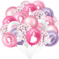 Civaner 48 Pieces Princess Balloons Princess Birthday Party Balloons Pink Confetti Latex Party Decorations for Baby Shower Birth