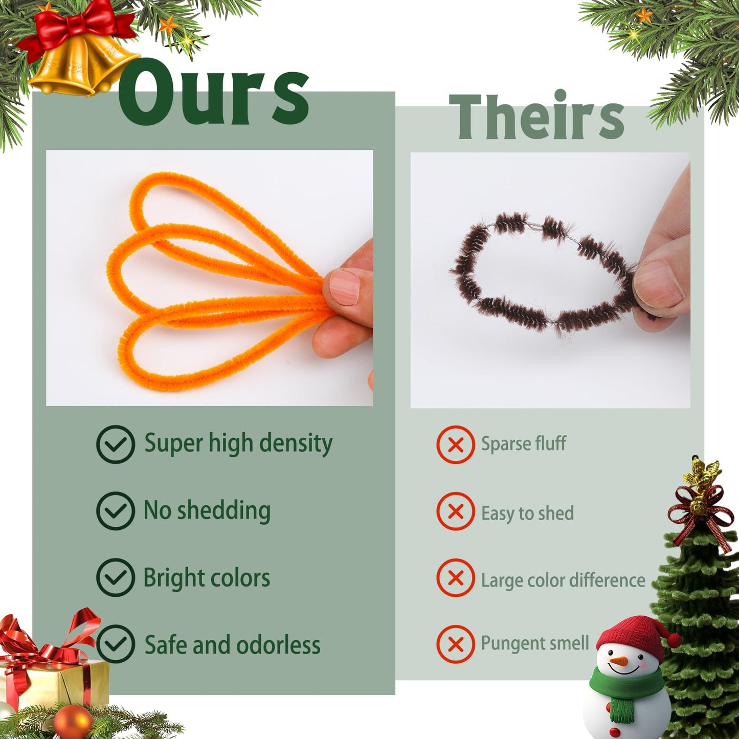 Veroave 200pcs Pipe Cleaners, 20 Colors Thick Pipe Cleaners Craft, Multi-Color Chenille Stems, Art and Craft Supplies, Christmas