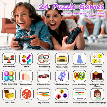 Wiszodet Smart Watch For Kids Toys For Girls Ages 4-12 Years Old, Kids Smart Watch Girls Toys With 24 Puzzle Games Hd Touch Scre
