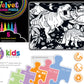 Masterpieces 60 Piece Jigsaw Puzzle For Kids - Dinosaur Velvet Coloring - 14''X19''