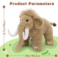 Beniny Woolly Mammoth Plush Toy, Cute Soft Mammoth Stuffed Animal For Boys Girls Kids, 16'' Cuddly Christmas Birthday Gift For A