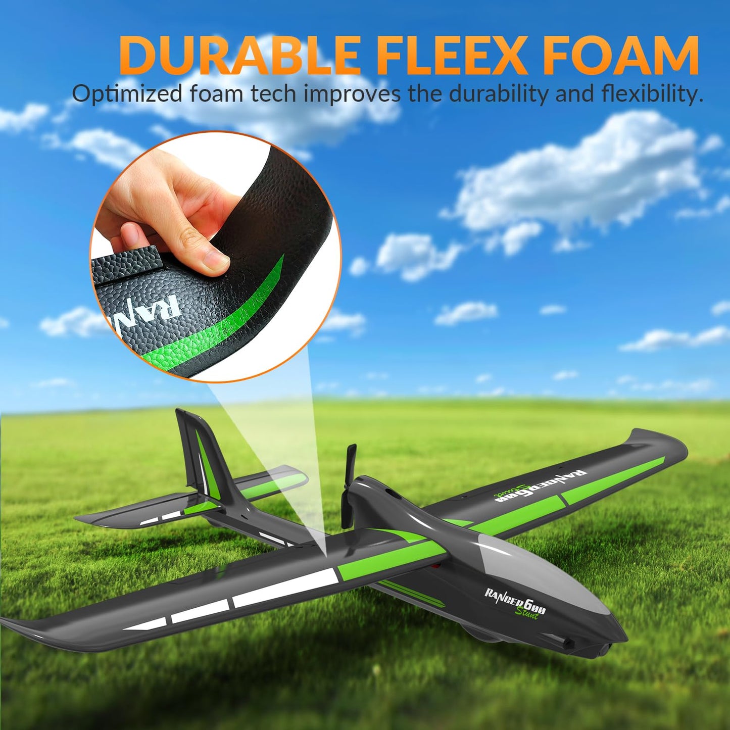 Rc Plane With Aileron Rtf 4 Channel Remote Control Airplane Ready To Fly Ranger600 Stunt 4Ch Glider Rc Airplane For Beginners Ad