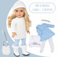 Gift Boutique - 18 Inch Girl Doll With Clothes Set In Gift Box, Fashion Doll With Beautiful Long Blond Hair Blue Eyes With 2 Outfits, Boots And Accessories Princess Doll For Girls And Kids