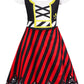 Sukyfecde Buccaneer Costume Girls Pirate Dress Up Kids Birthday Party Dress Halloween Cosplay Outfits Size 7-8 Red