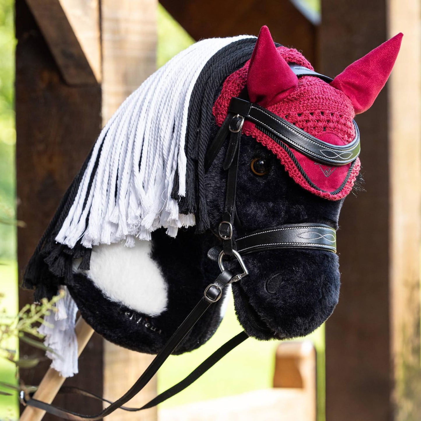 LeMieux Hobby Horse Ear Bonnet - Handmade Crochet - Super Soft - Suitable for Ages 3+ - Gift for Kids - Ember