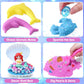 G.C Mermaid Sensory Bin for Girl Kid Toy, 103pcs Play Sand Art Kit with Sandbox/2lb Color Sand/6 Molds/Treasure Box/Shell, Ocean
