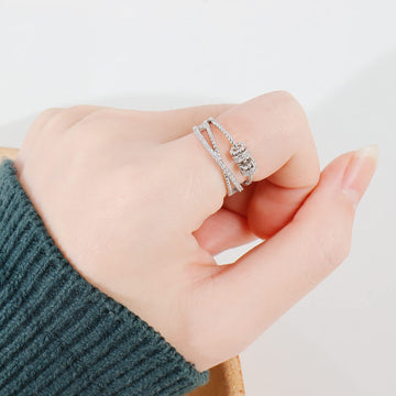 To My Daughter Ring Fidget Ring For Women Gifts For Christmas Daughter Gift From Mom Anxiety Worry Ring Adjustable Open Ring Multi-Layered Spinner Rings For Relief Stocking Stuffers