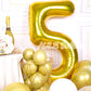 Aule 40 Inch Big Gold 5 Balloon Number Large Foil Helium Number Balloons 0-9 Jumbo Giant Happy 5Th Birthday Party Decorations Fo