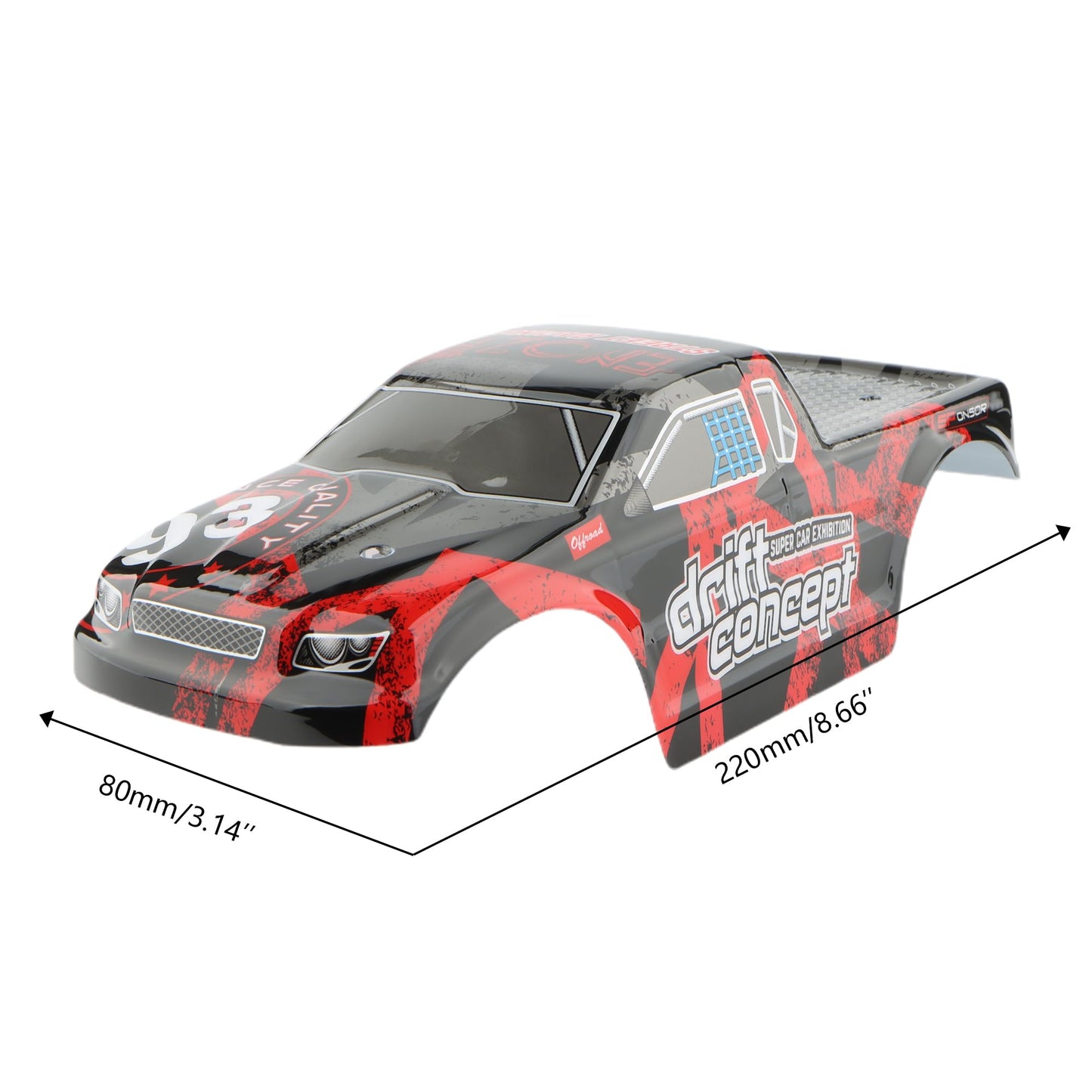 Gdool 9300E Rc Car Red Shell Body Cover Px9300-23 Accessories Spare Parts For 9300 9300E 1:18 Rc Monster Trucks Vehicle