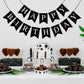 Waenerec Black Happy Birthday Banner Sign Happy Birthday Bunting Banner Garland For Kids Girl Woman Birthday Tea Party Decorations Bunting Flag Birthday Party Supplies