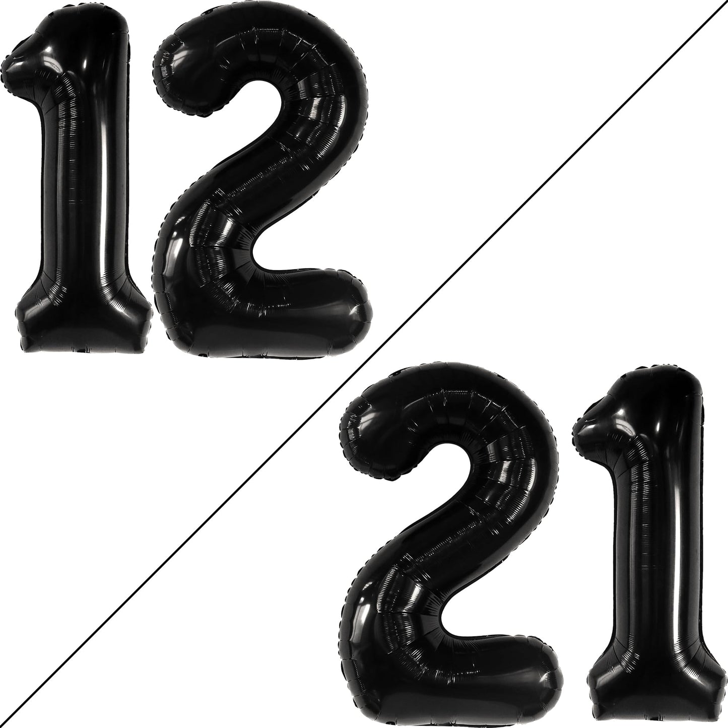Katchon, Giant Black 12 Balloon Number - 40 Inch | 12 Birthday Balloon, 12 Birthday Decorations Boy | Black Number 12 Balloon For Birthdays | Happy 12Th Birthday Decorations Boy | 12Th Birthday Party