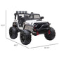 Aosom Ride On Truck For Toddlers, 12V Battery-Powered Electric Car For Kids With Wide Seat, Remote Control, Music, White