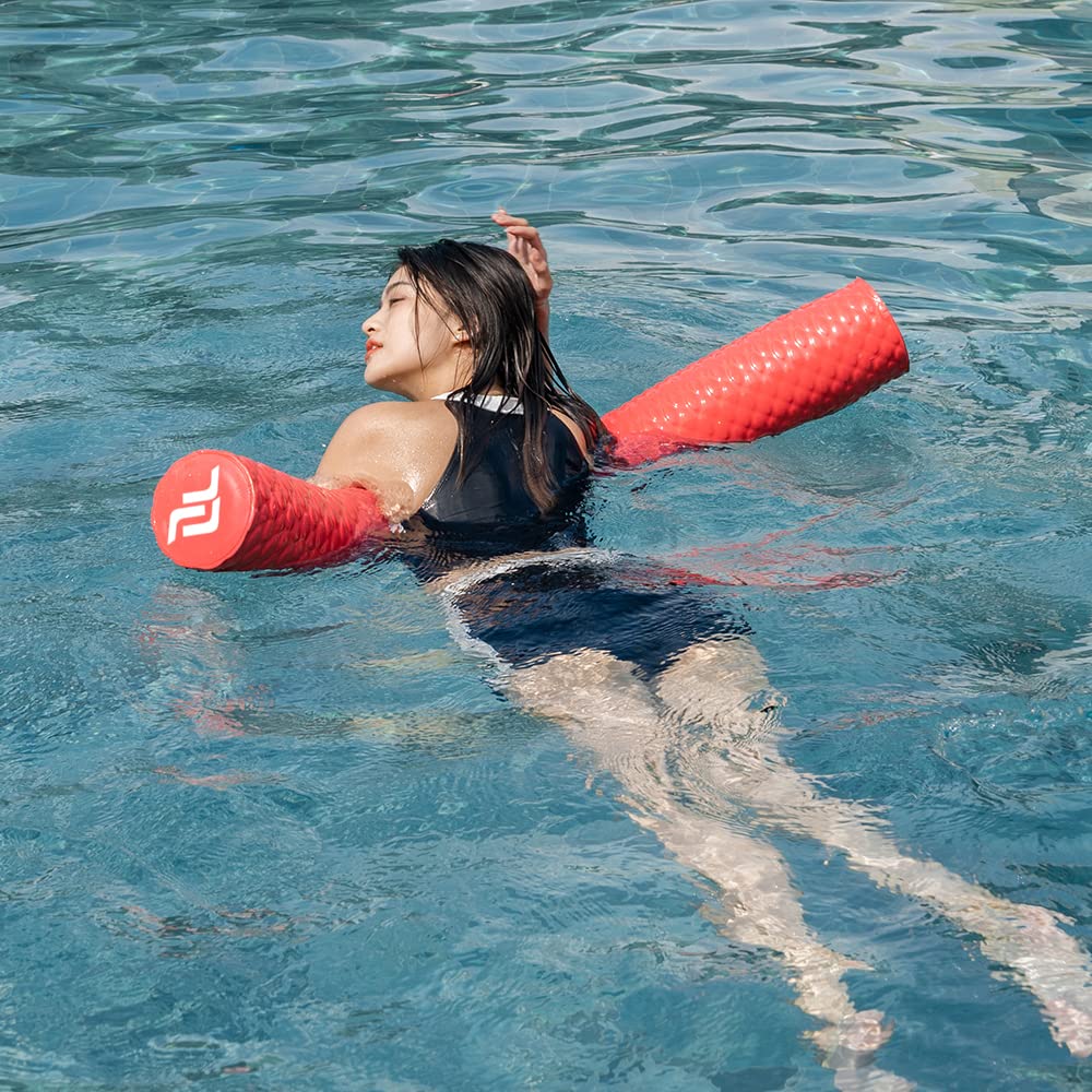 IMMERSA Jumbo Swimming Pool Noodles  enhanced Soft Foam Noodles for Swimming and Floating  Lake Floats  Pool Floats for mature-themeds and Kids.(Red)