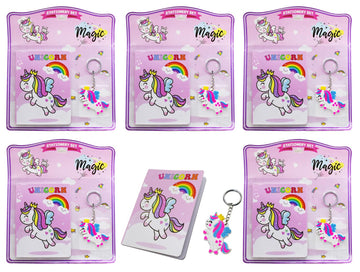 Kidizkart Stationery Gift Set for Kids with Diary and Keychain Party Favor Return Gift Set for Boys/Girls Birthday Gift (Unicorn