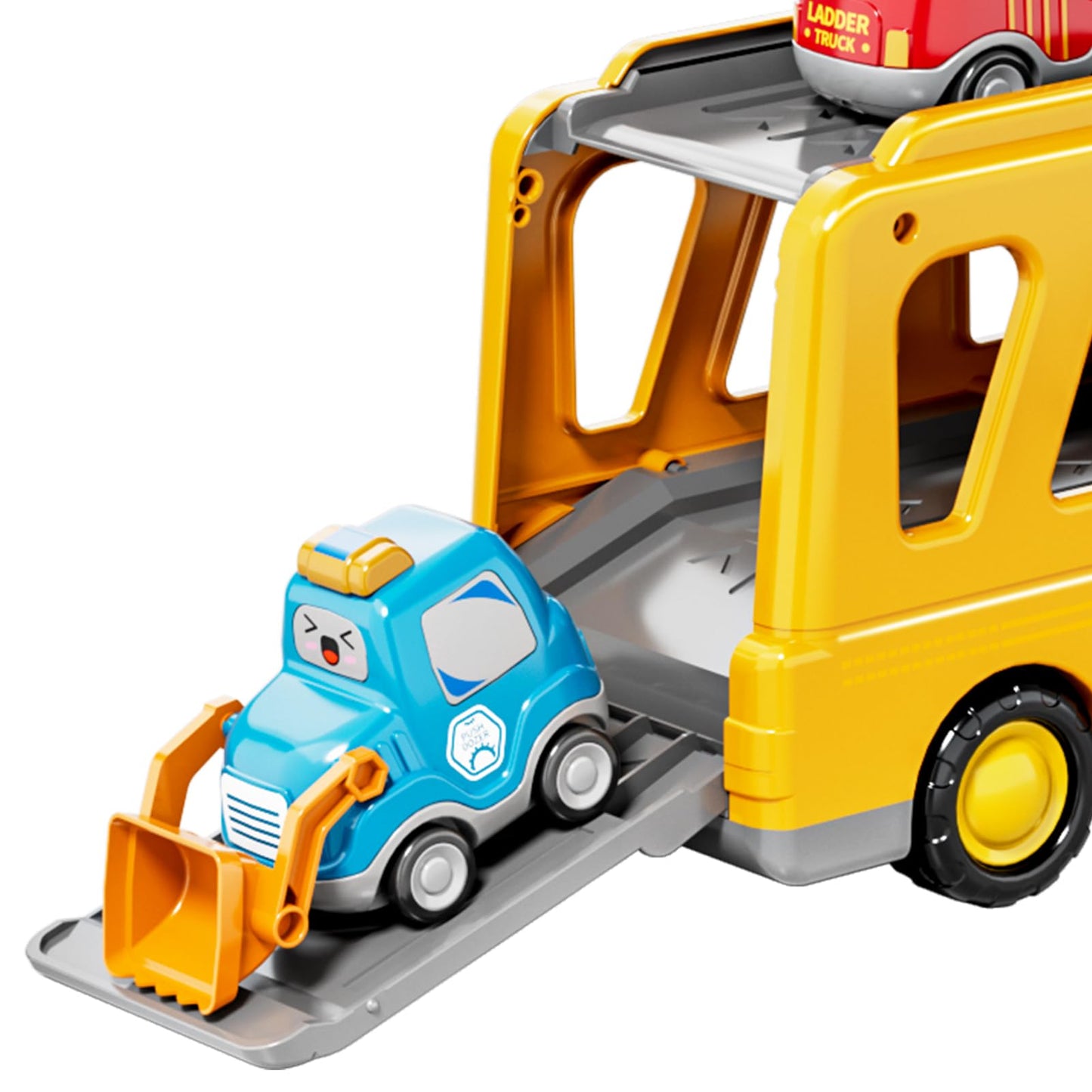 Bennol Toddler Trucks Toys For Boys Kids, 16.9-In Longer Transport Construction Truck With 6 Cars, Car Truck Toys With Lights &