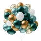 Ymsz Green Gold Balloons, 50Pcs 12 Inch Metallic Green Gold Confetti Balloon With 10Pcs Palm Leaves For Baby Shower, Tropical, B