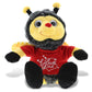 Dollibu I Love You Valentine Plush Sitting Honeybee - Cute Stuffed Animal With Red Shirt And Name Personalization Gift For Valentines Day, Birthday, Anniversary - 6.5 Inches