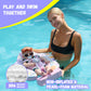 Genteaco Newest Mambobaby Baby Pool Float With Removable Canopy 3-24 Months, Non-Inflatable Infant Floats For Pool Add Tail Avoi