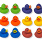 Cool Rubber Ducks (2') Standard Size. (12 Pack) Cute Duck Bath Tub Pool Toys. (Solid Color Rubber Duckies)