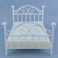 Dollhouse Miniature 1:12 Scale White Double Bed With Mattress T5028 By Town Square