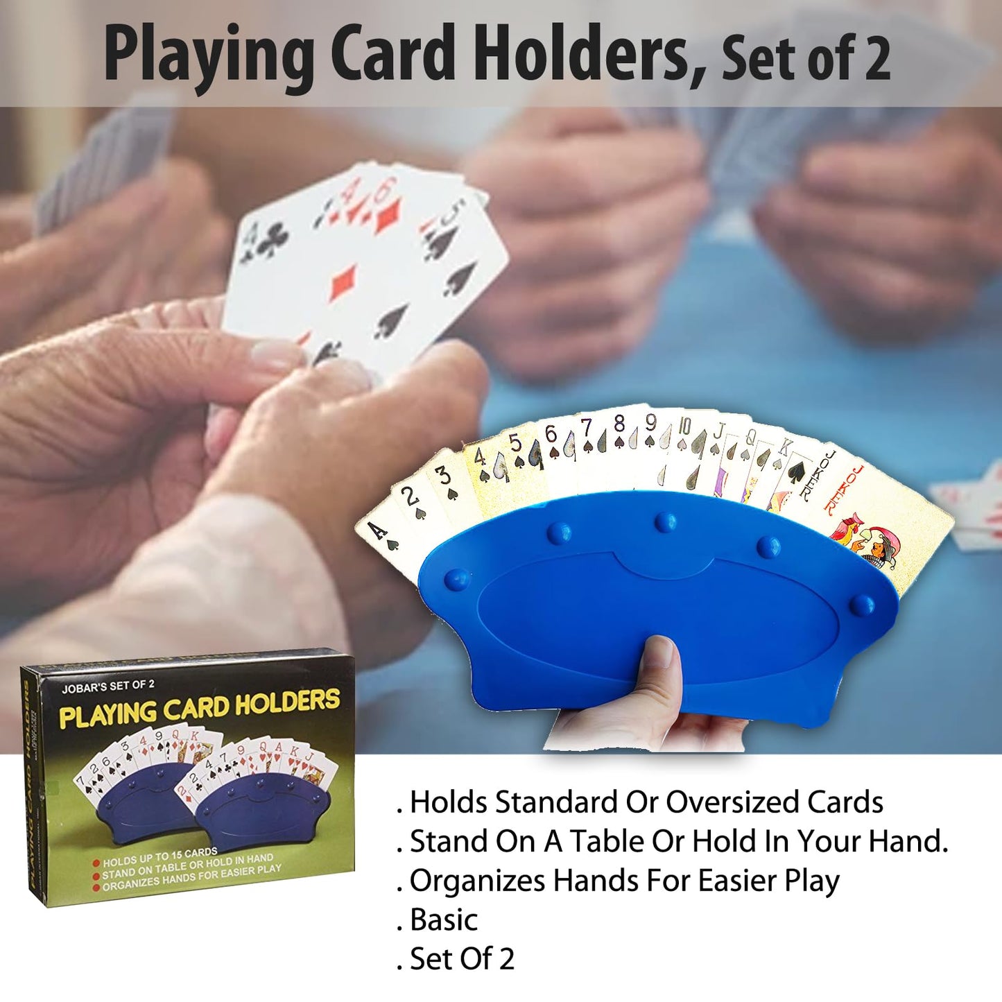 Playing Card Holders, Set Of 2