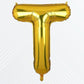 Flyloons Gold Alphabet Letter Foil Balloons For Name T Birthday Decoration Items, Anniversary, Baby Shower, Bachelorette, Weddin