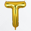 Flyloons Gold Alphabet Letter Foil Balloons For Name T Birthday Decoration Items, Anniversary, Baby Shower, Bachelorette, Weddin