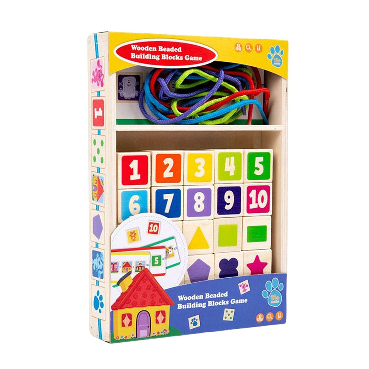 ATORSE Wooden String Threading Beads Rainbow Lacing Toy for Toddlers Boys Girls Kids