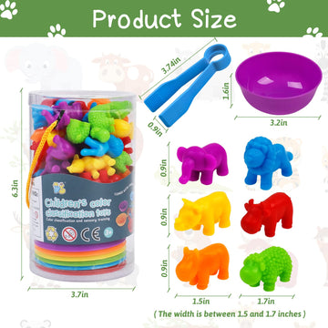 Counting Animals Toys Matching Games With Sorting Bowls Sorting Toys For Toddlers Preschool Learning Activities For Math Color Sensory Montessori Fine Motor Skills Toys For 3 4 5 Years Old Boys Girls