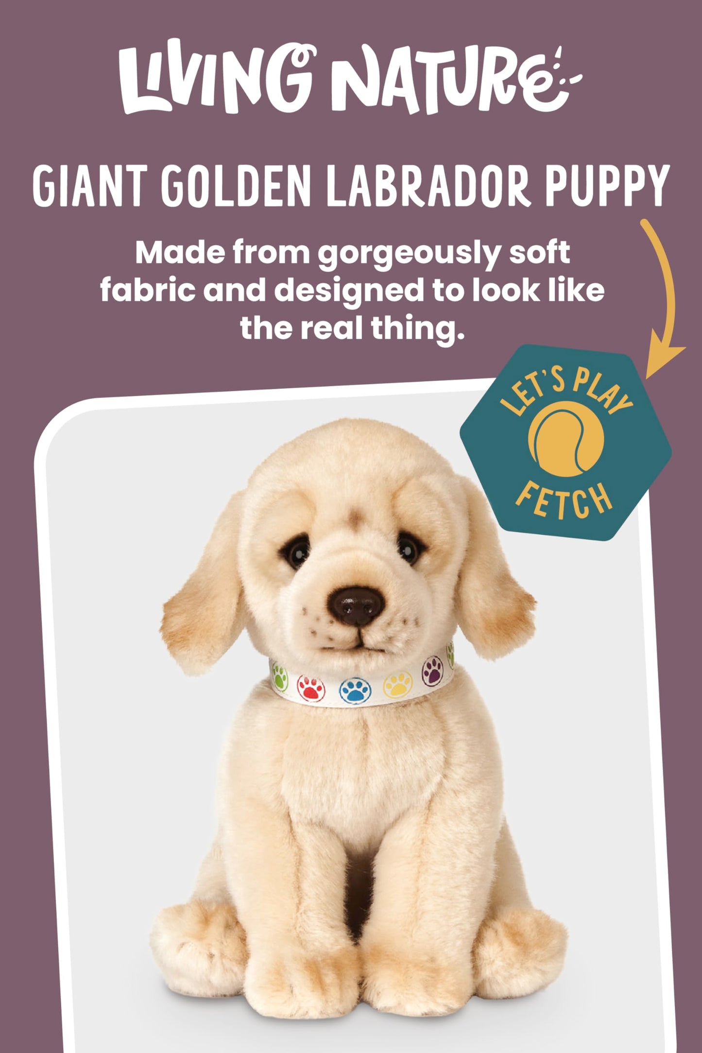 Living Nature Soft Toy - Giant Golden Lab Puppy (23Cm)