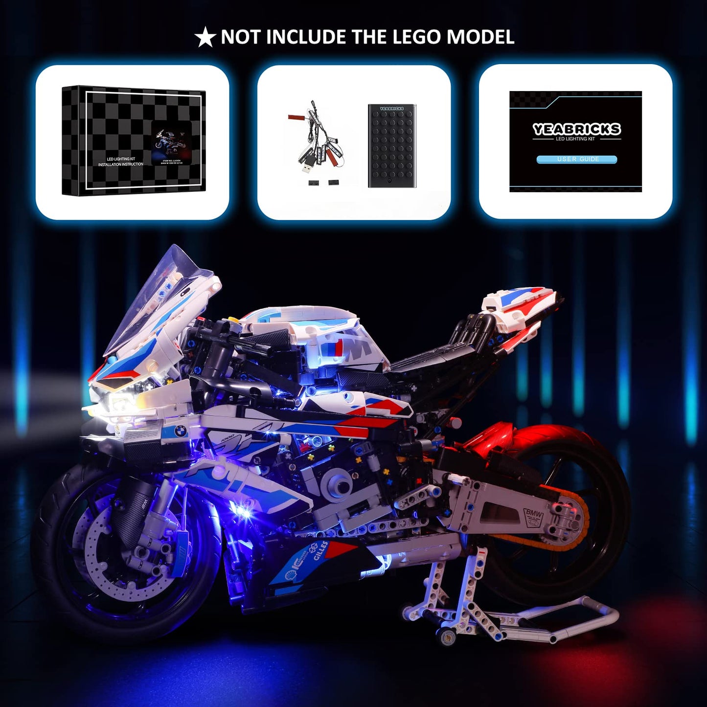 Yeabricks Led Light For Lego-42130 Technic Bmw M 1000 Rr Building Blocks Model (Lego Set Not Included)