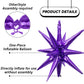 6PCS Star Balloons, 22Inch Large Black Purple Star Balloon Explosion Foil Balloons Cone Spike Balloon for Birthday Graduation We