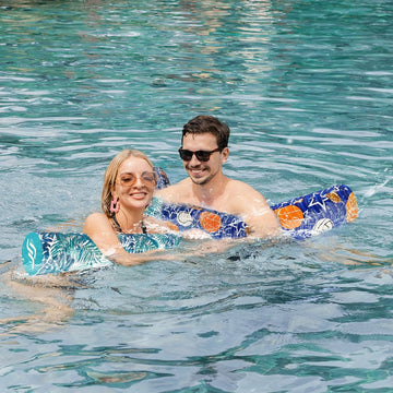 Immersa Jumbo Swimming Pool Noodles, Premium Soft Water-Based Vinyl Coating And Uv Resistant Foam Noodles For Swimming And Floating, Lake Floats, Pool Floats For Adults And Kids. (Green Leaves)