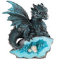 George S. Chen Imports Le Elegant 71581 Blue Medieval Baby Dragon With Crystal Egg Nest Decorative Figurine