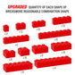 100 Piece Red Bricks Bulk, 12 Size Red Classic Building Blocks Bricks, Compatible With Lego Parts And Pieces(Color: Red)