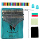 Elephantboat Kalimba 21 Keys Thumb Piano With Note Sticker, Tune Hammer, Carry Bag, Gift Kalimba Musical Instruments For Kids Ad